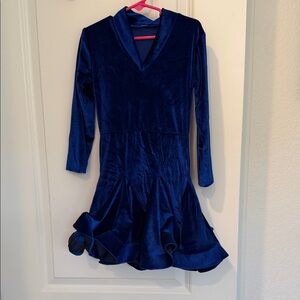 Elegant Blue Velvet Dress